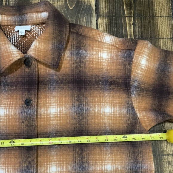 J.Jill Brushed Flannel Evermore Shacket Jacket Women’s 2X Butternut Plaid Cozy - Picture 8 of 9